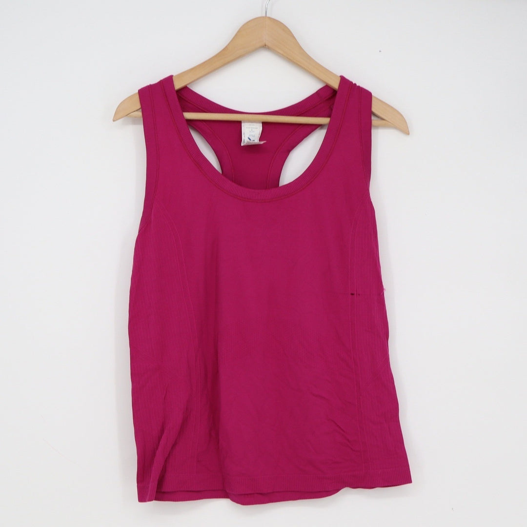 Old Navy Womens Go-Dry Fluid Seamless Racerback Tank Top Magenta Pink Large
