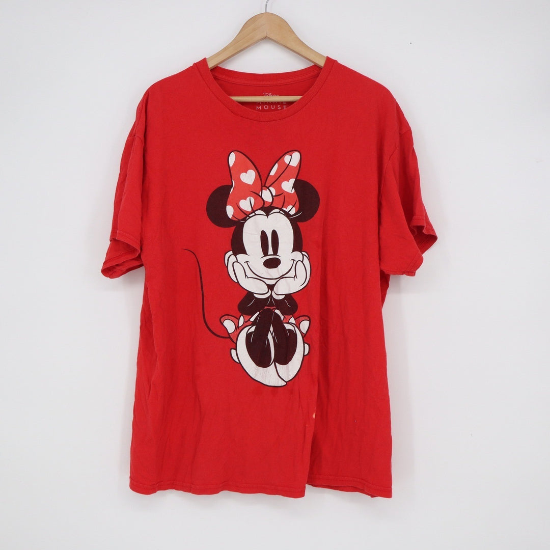 Disney Minnie Mouse Red Graphic Tee Shirt XL Short Sleeve Cotton