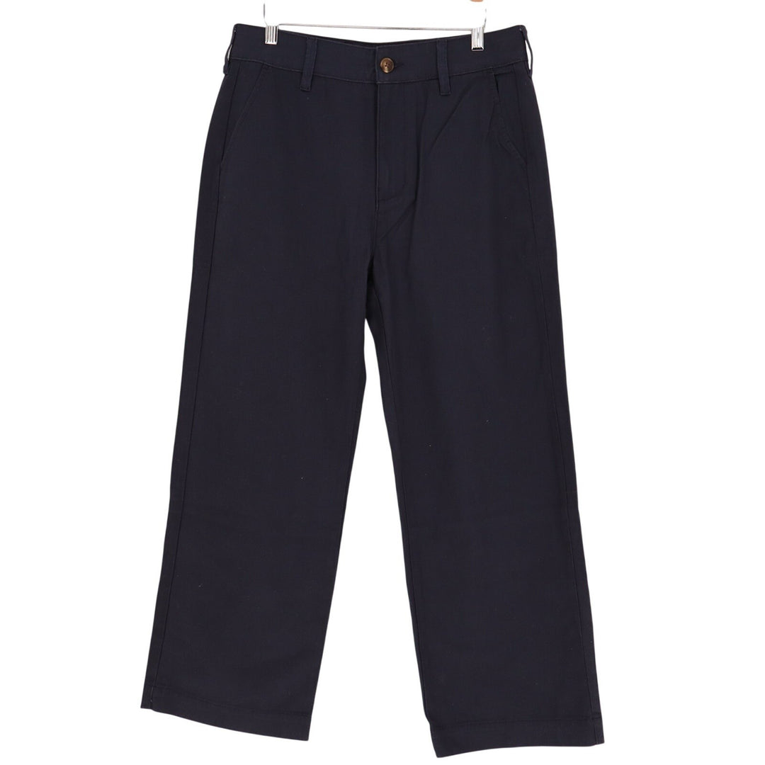 American Giant Pants Womens 12 Midnight Blue Cotton Stretch High Rise Wide Leg