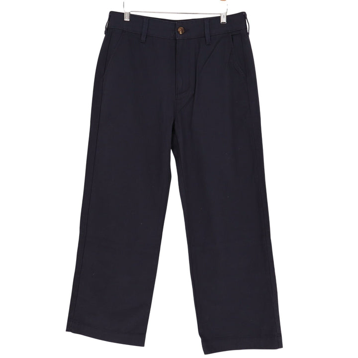 American Giant Pants Womens 12 Midnight Blue Cotton Stretch High Rise Wide Leg