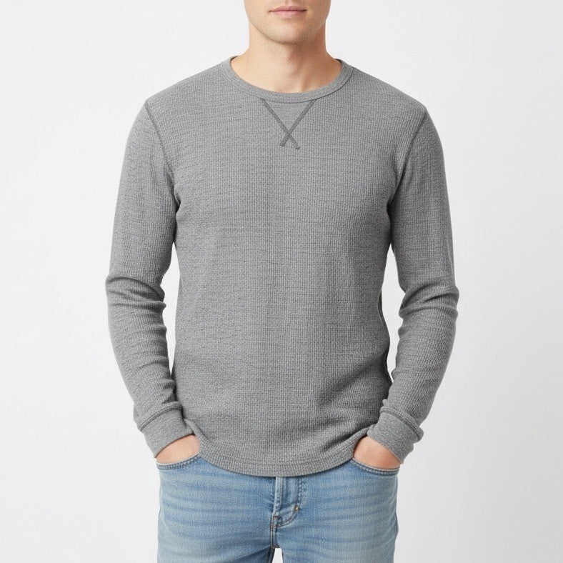 Sonoma Goods For Life Thermal Shirt Mens M Charcoal Gray Cotton Knit Crew Neck