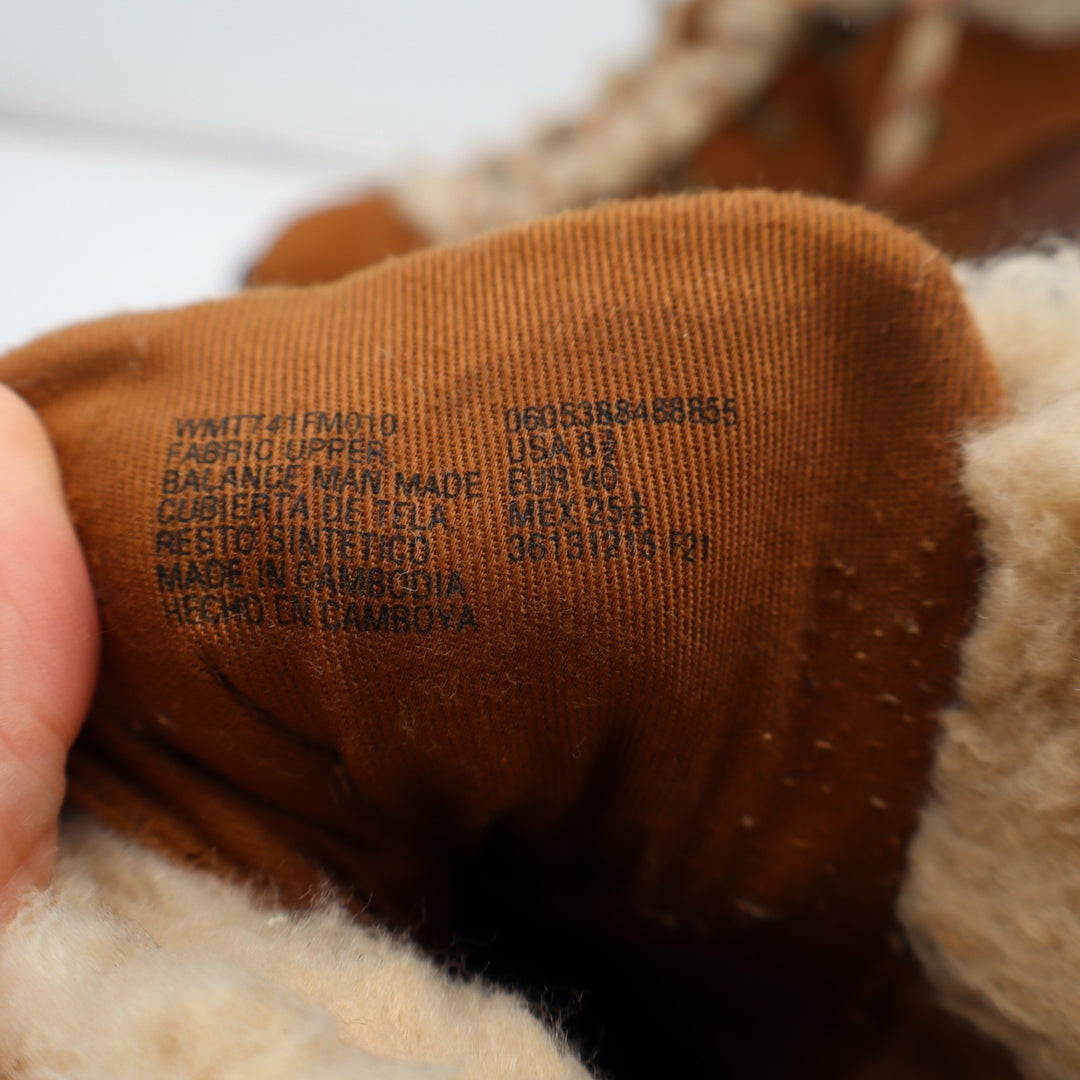 Time And Tru Womens US 8.5 Brown Leather Faux Fur Collar Ankle Cozy Hiking Boots