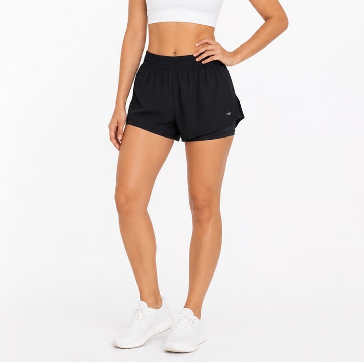 Leg3nd Shorts Women Large Black Stretch Elastic Waist Pull On Running Activewear