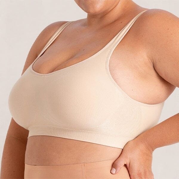Shapermint Essentials Everyday Comfort Straps Wireless Shaping Bra M Chai