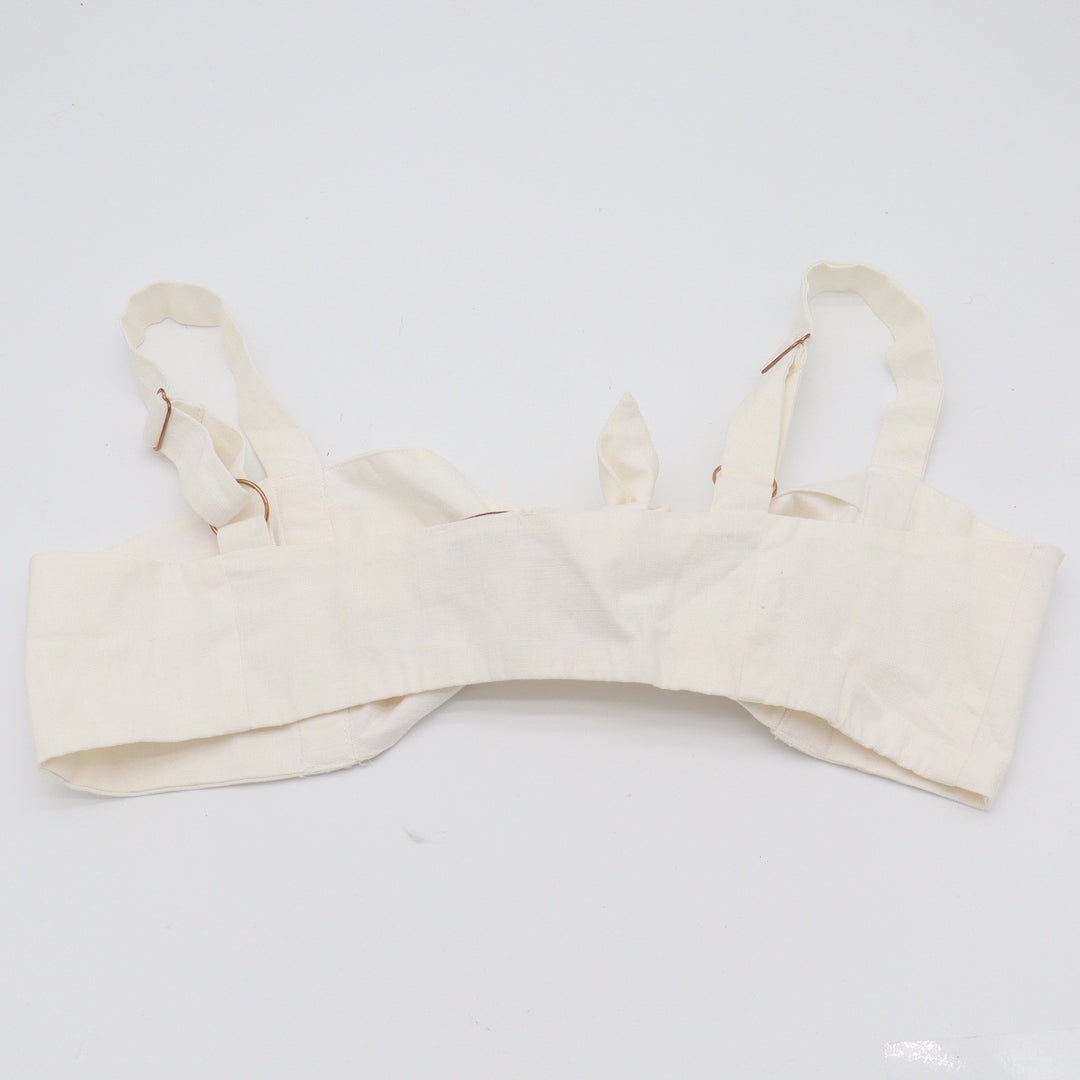 Seven Wonders Bralette Top Womens L Tie Front White Adjustable Straps Excellent