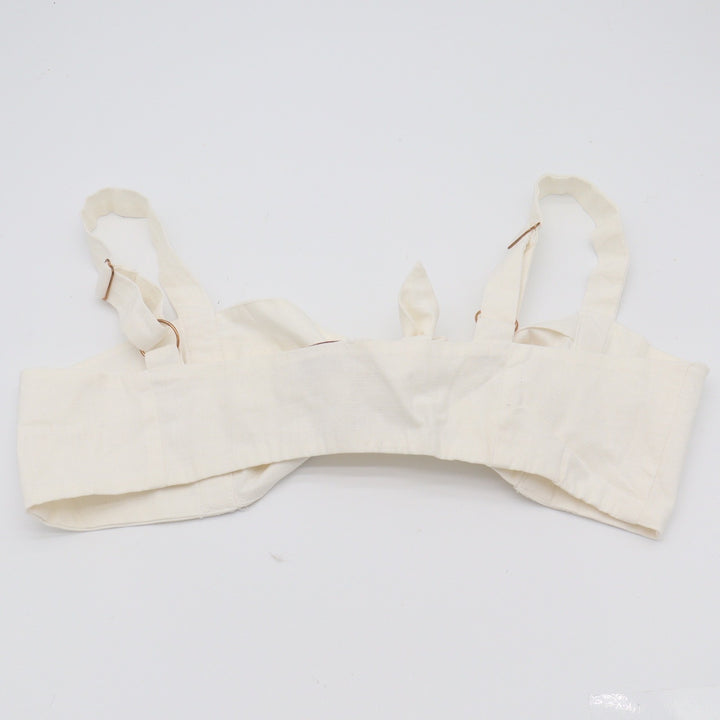 Seven Wonders Bralette Top Womens L Tie Front White Adjustable Straps Excellent