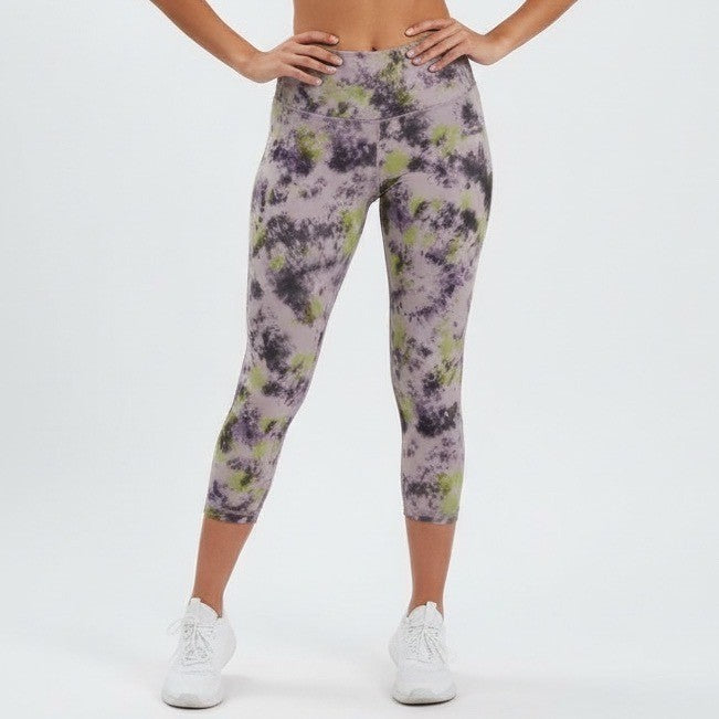 Lululemon Align Tie Dye Crop Leggings Size 8 Purple Green Athleisure