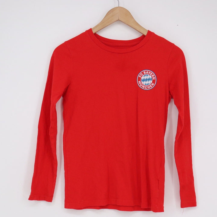 FC Bayern Munchen Red Long Sleeve T-Shirt Youth Medium 10/12 Soccer Fan Tee