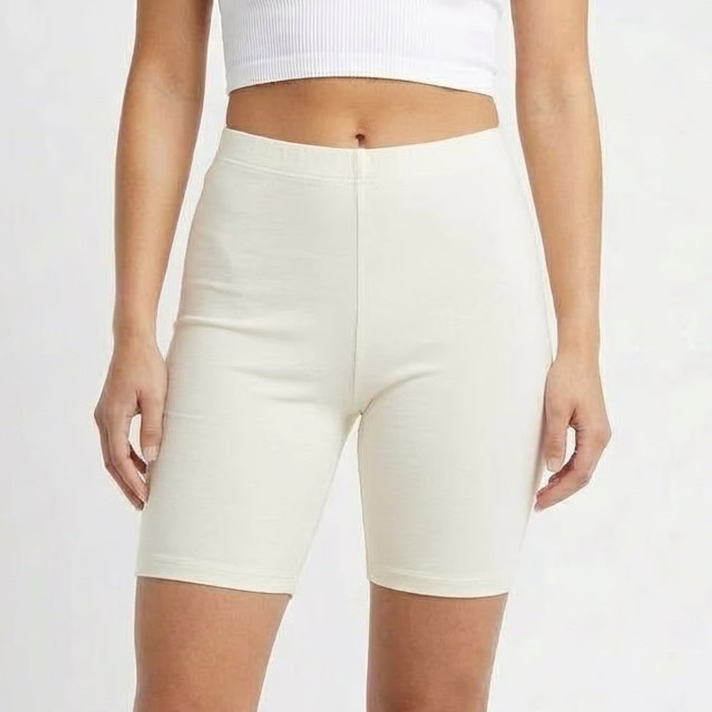 Naked Wardrobe Baby Mama Cream Maternity Biker Shorts Women's Size M