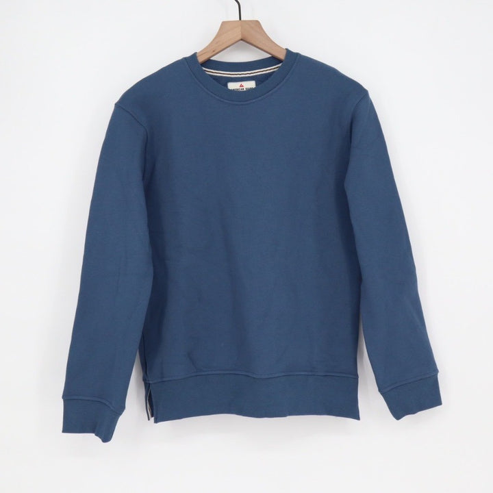 American Giant Midweight Sweatshirt Womens XS Blue Cotton Fleece Lined Crew Neck