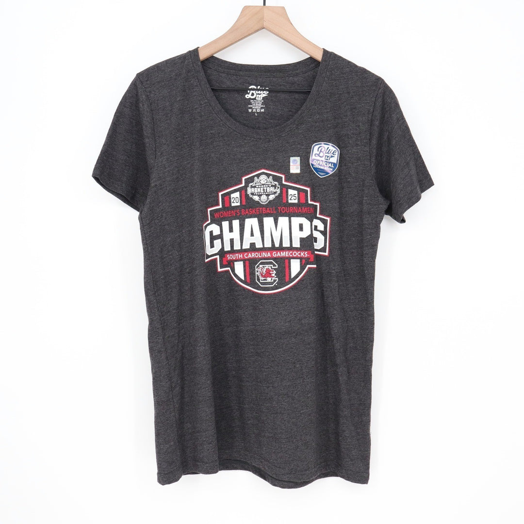 Blue 84 South Carolina Gamecocks 2025 SEC Womens Basketball Champs Tee Black L