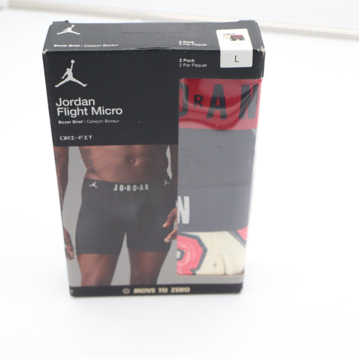 Jordan Flight Micro Boxer Briefs 2 Pack Mens Large Sail Red Black