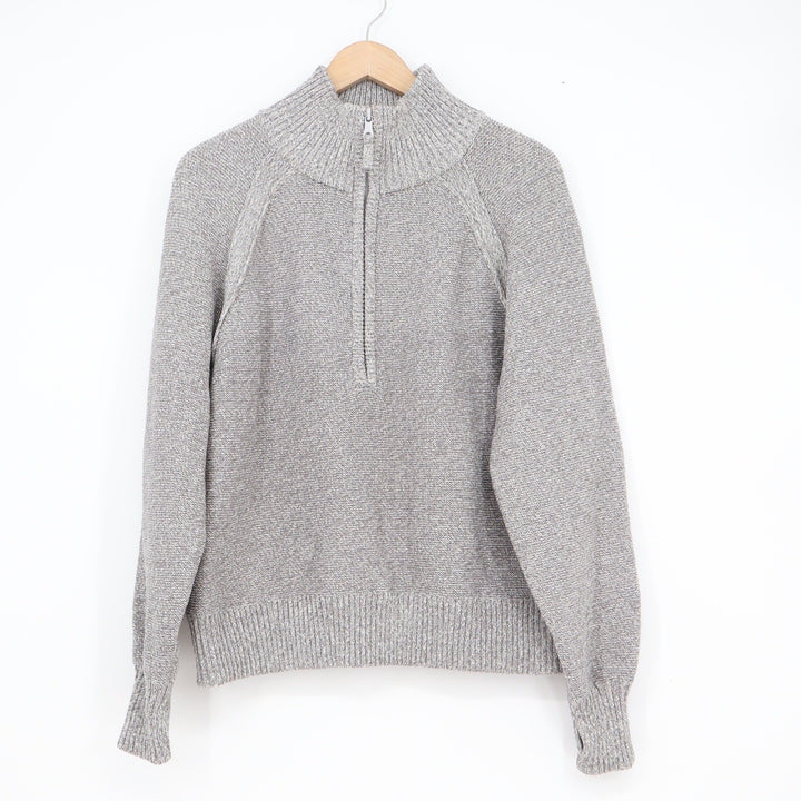 OFFLINE by Aerie Womens XS Grey Marled Quarter Zip Pullover Sweater Thumbholes