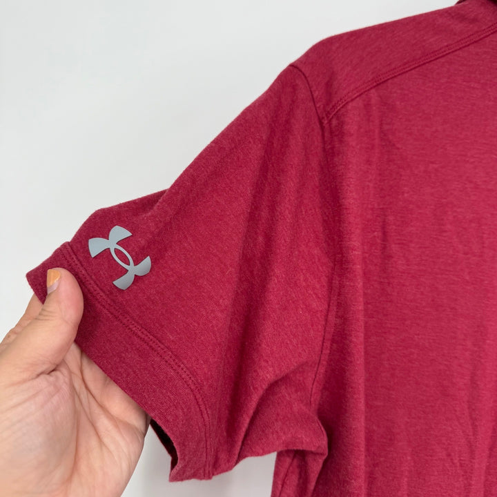 Under Armour Carolina Polo Shirt Men's Medium Loose Fit Red Short Sleeve Golf