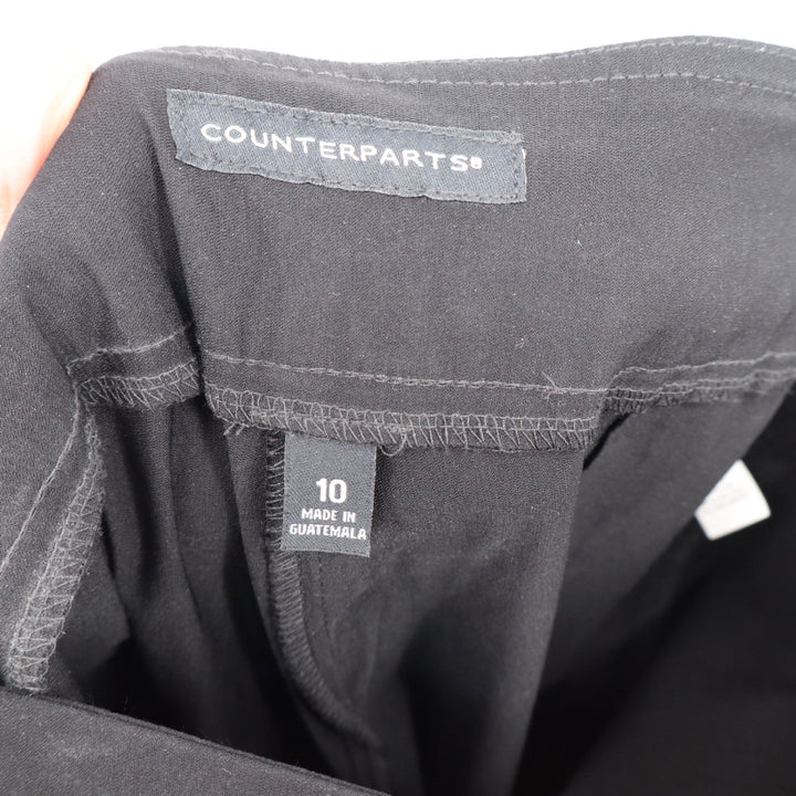 Counterparts Womens Black Pull On Ankle Pants Studded Lattice Hem Size 10