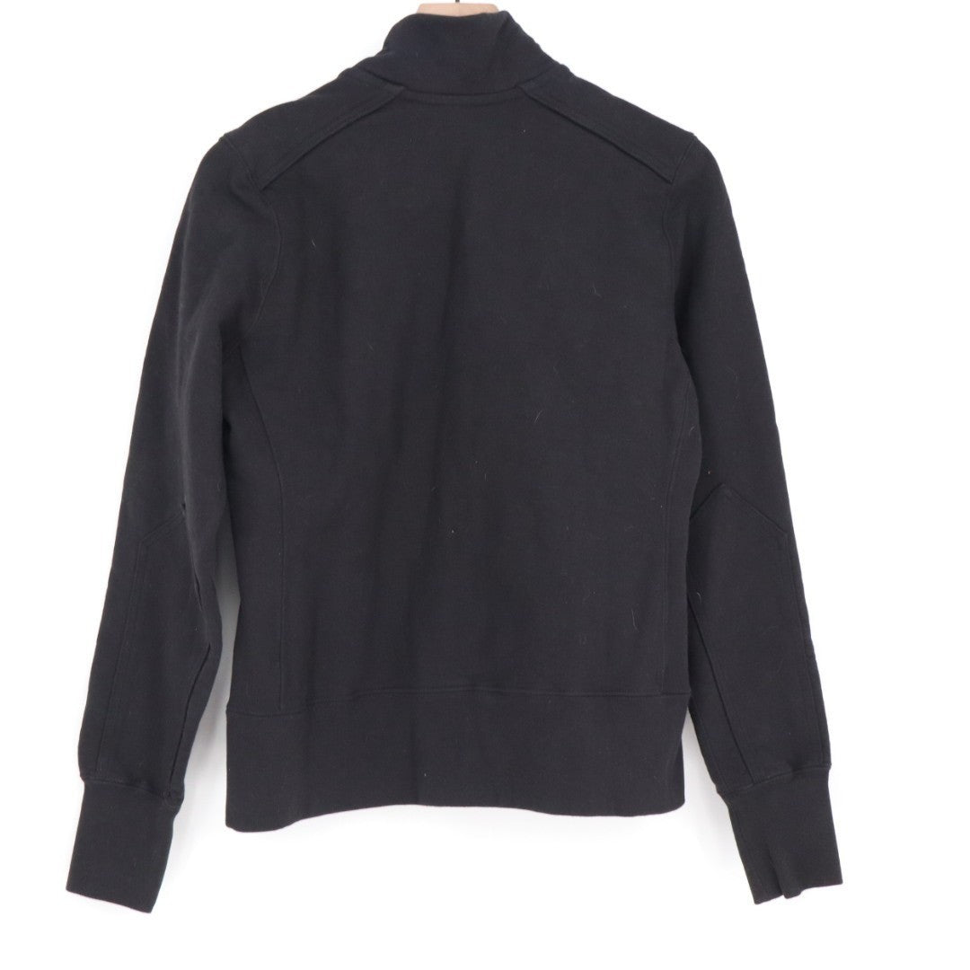 American Giant Moto Jacket Mens Small Black Full Zip Cotton Fleece Mock Neck