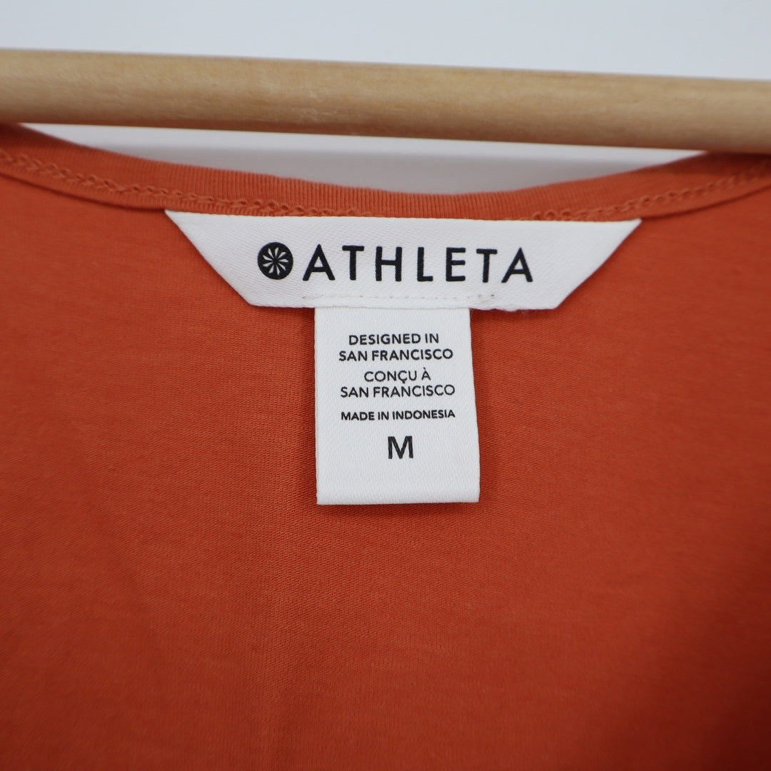 Athleta Renew Support Tank Burnt Orange Ruched Side Sleeveless Top Medium