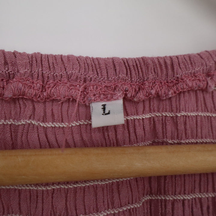 Unbranded Smocked Tiered Midi Dress Dusty Rose Pink Flutter Sleeve Size L