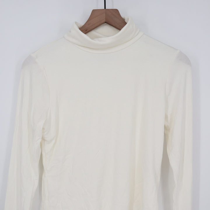 Naked Wardrobe White Turtleneck Long Sleeve Bodysuit NW-B0313 Small Made in USA