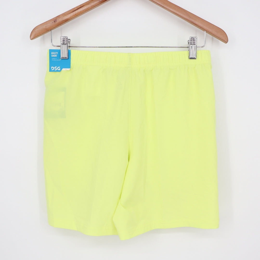 DSG Boys Agility Short Light Lime Neon Yellow Athletic Gym Shorts Size Large L