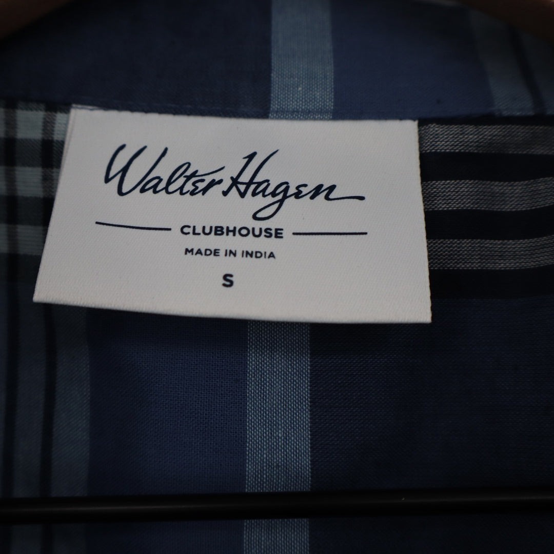 Walter Hagen Clubhouse Mens Small Blue Red Plaid Short Sleeve Button Down Shirt