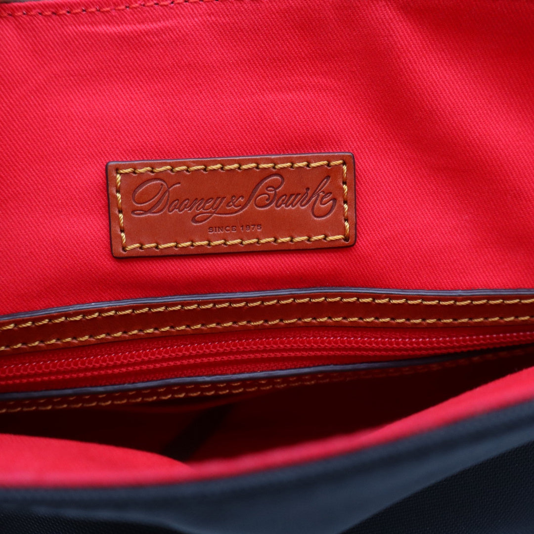 Dooney & Bourke Black Nylon Leather Trim Backpack Braided Handle Duck Logo Tag