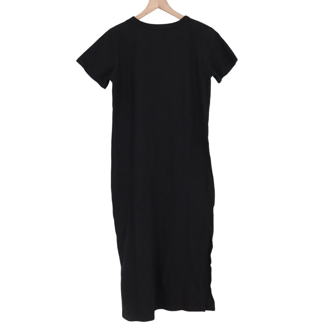 American Giant T-Shirt Dress Womens Medium Black Cotton Crew Neck Everyday Wear