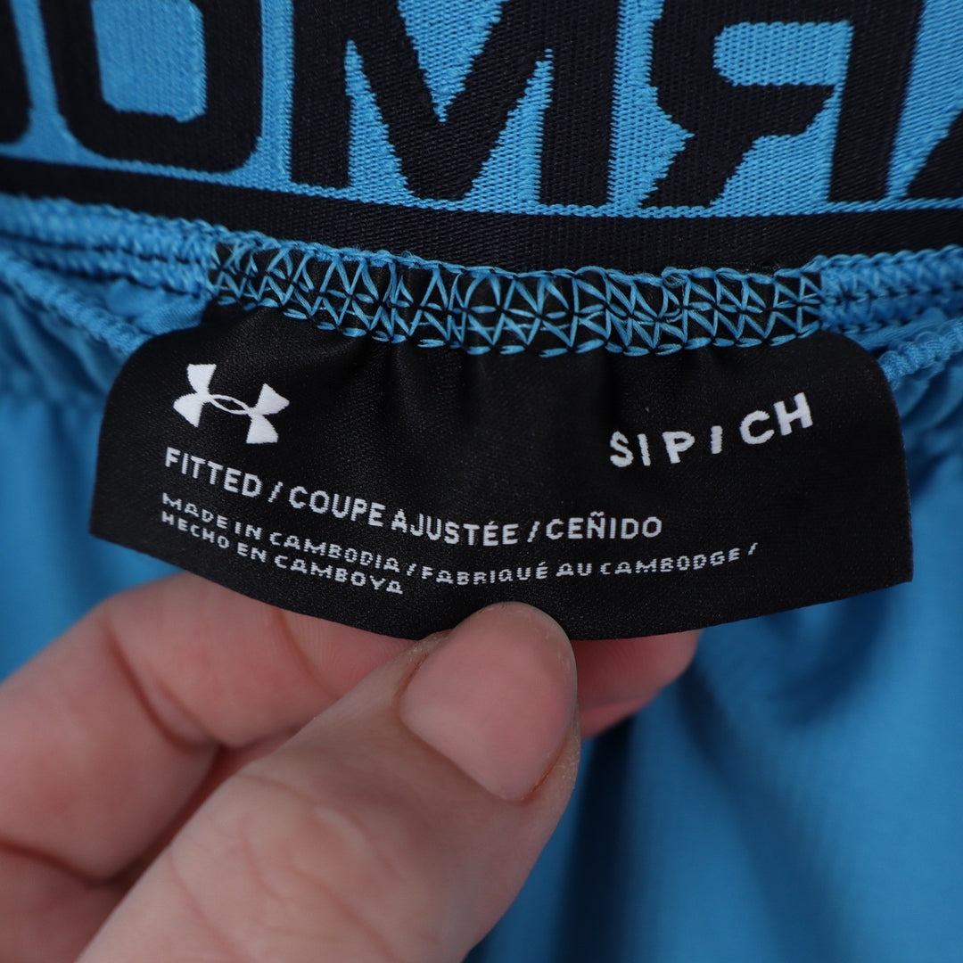 Under Armour Mens Fitted Blue Athletic Training Shorts Size Small 6 Inch Inseam