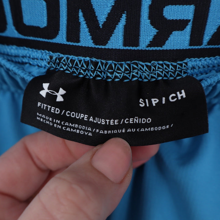 Under Armour Mens Fitted Blue Athletic Training Shorts Size Small 6 Inch Inseam
