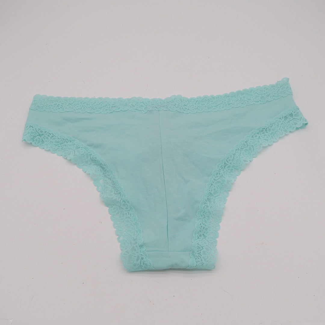 Savage X Fenty Mint Green Lace Trim Cotton Bikini Panties 1X Plus Size Rihanna