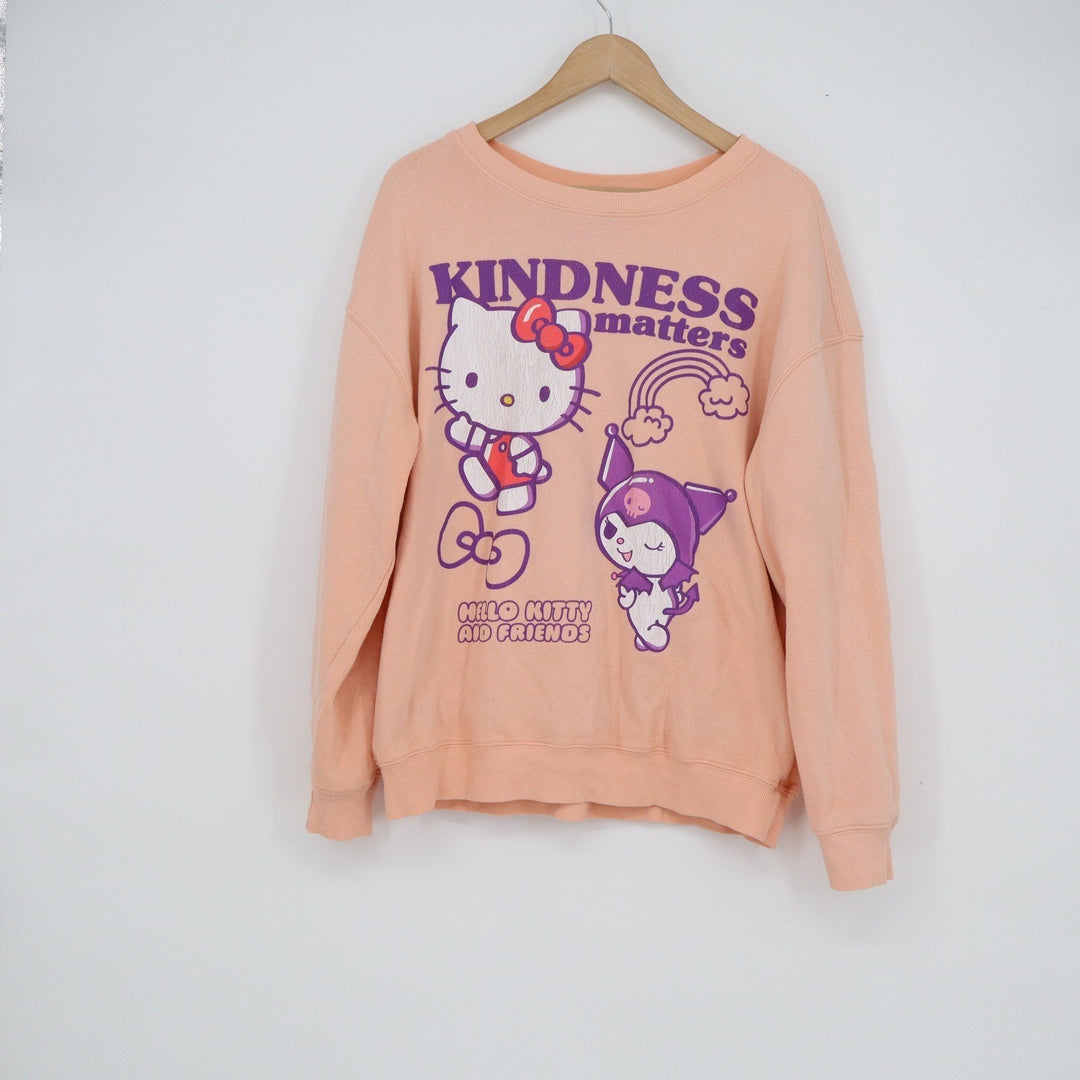 Sanrio Hello Kitty and Friends Kindness Matters Peach Sweatshirt Large