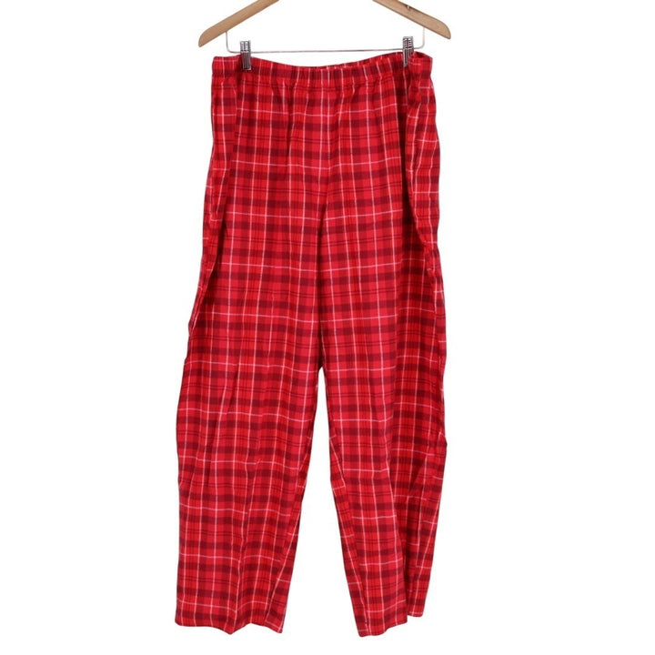 Charter Club Flannel 2-PC Pajamas Set Womens 2X Red Plaid Cotton Lapel Collar
