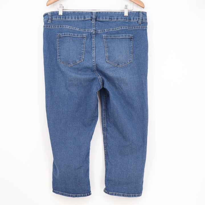 Avenue Denim Capri Jeans Women 18 Plus Medium Wash Blue Stretch Cropped