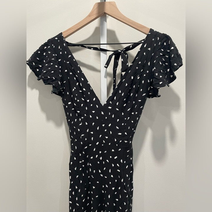 Lulus In Demand Black and White Print Sleeveless Wide-Leg Jumpsuit Size XS