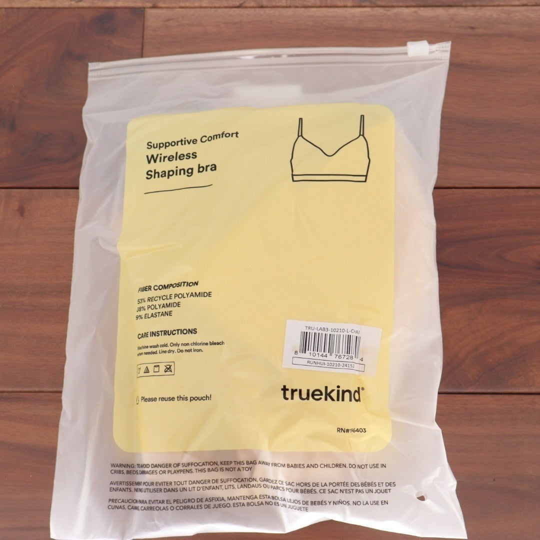 Truekind Supportive Comfort Wireless Shaping Bra Women Large Beige Seamless