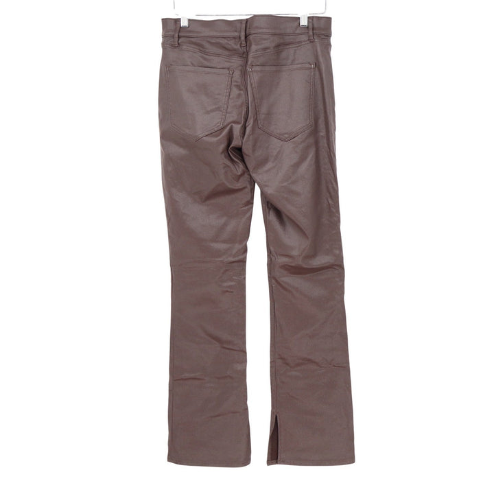 Express Skyscraper Mid Rise Brown Coated Split Hem Pants Womens 12R KLC4224