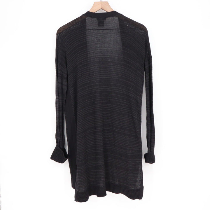 Calvin Klein Jeans Striped Open Front Cardigan Sweater Black Size M