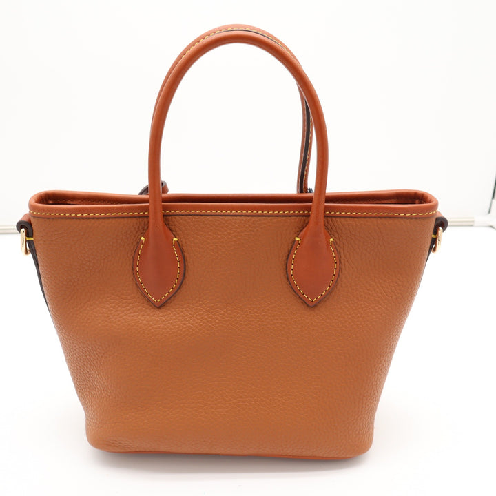Dooney & Bourke Pebble Grain Small Lexington Shopper Caramel Tan Leather Bag