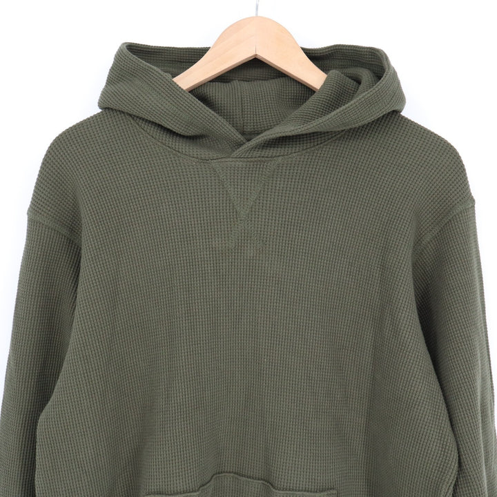 American Giant Summit Hoodie Mens M Green Cotton Waffle Knit Kangaroo Pocket