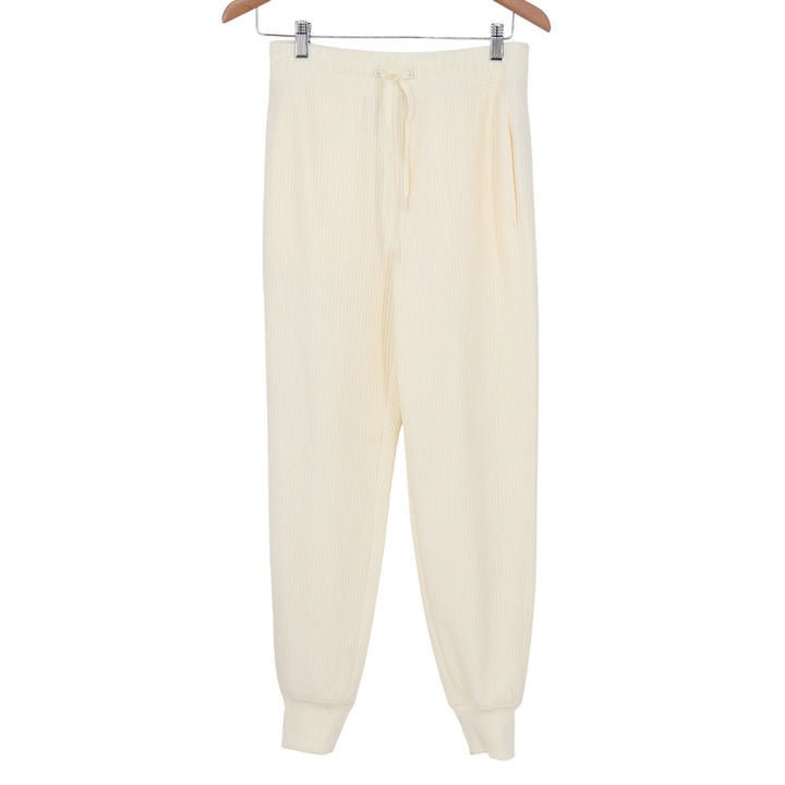 DSG So Soft Ottoman Jogger Womens XS Light Cream Textured Ribbed Pants