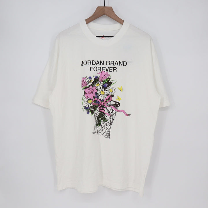 Jordan Brand Forever Floral Basketball Hoop Graphic T-Shirt White M