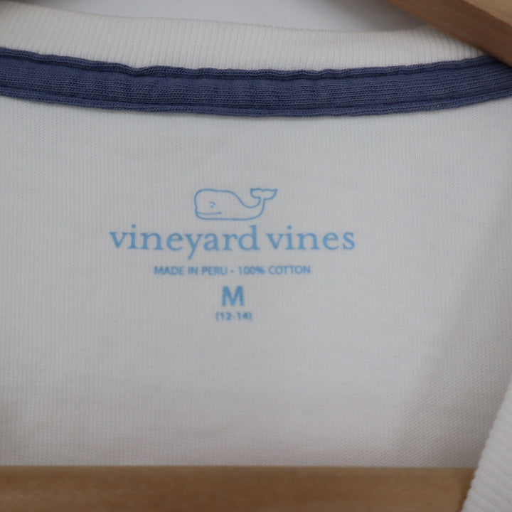 Vineyard Vines Boys White American Flag Boat Pocket T-Shirt Size M 12-14