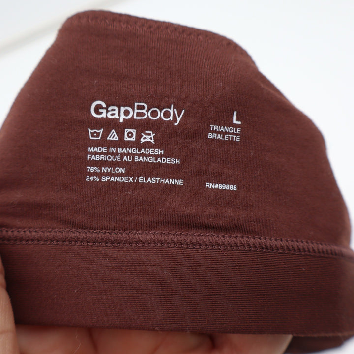 GapBody Triangle Bralette Womens Large Super Stretch Brown New