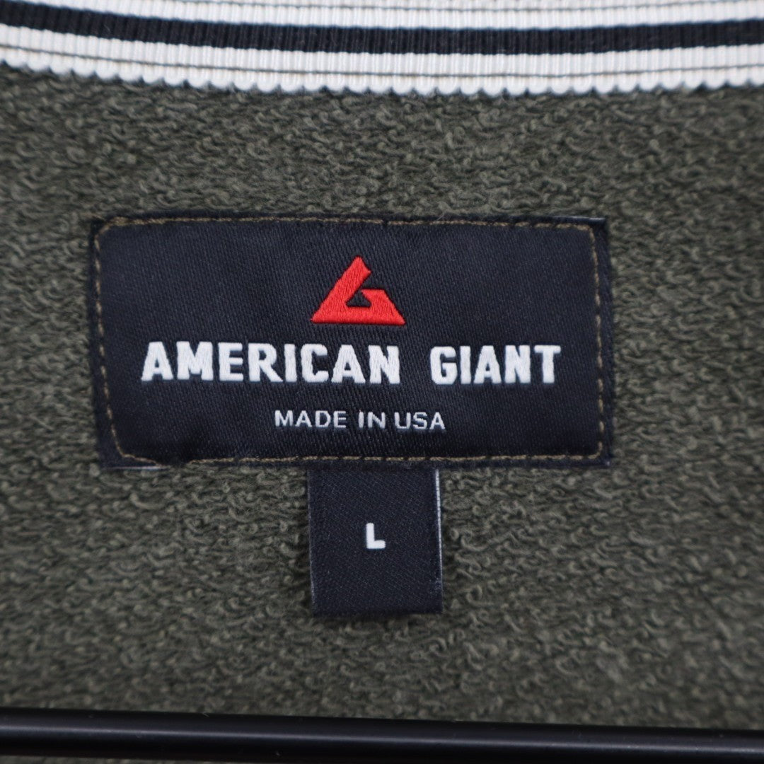 American Giant Vintage Washed Relaxed French Terry Crew Sweatshirt Men's L Green