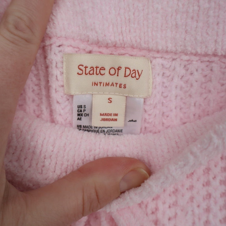 State of Day Intimates Pajama Pants Womens Small Baby Pink Waffle Knit Sleepwear