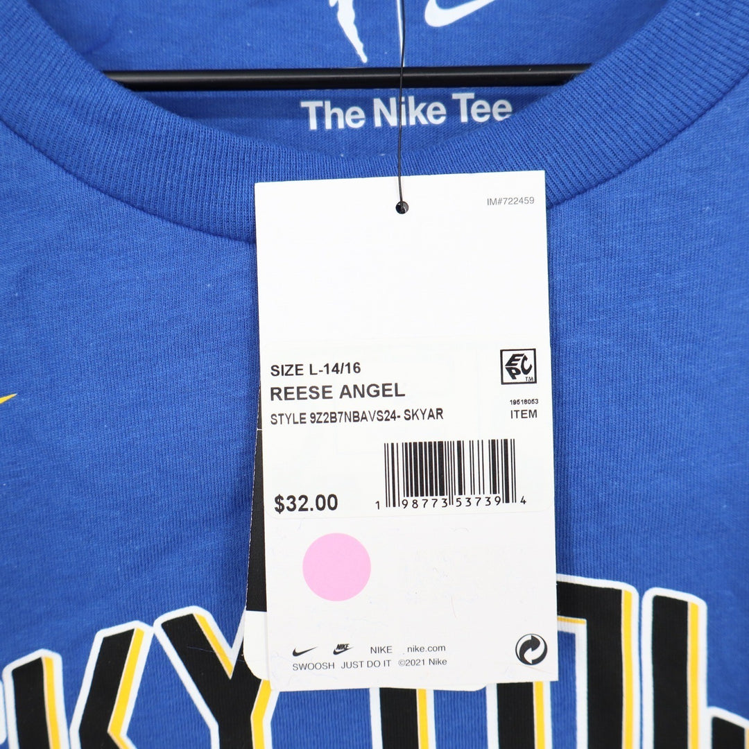Nike Chicago Sky Angel Reese Skytown Rebel Edition Blue Youth T-Shirt L 14/16