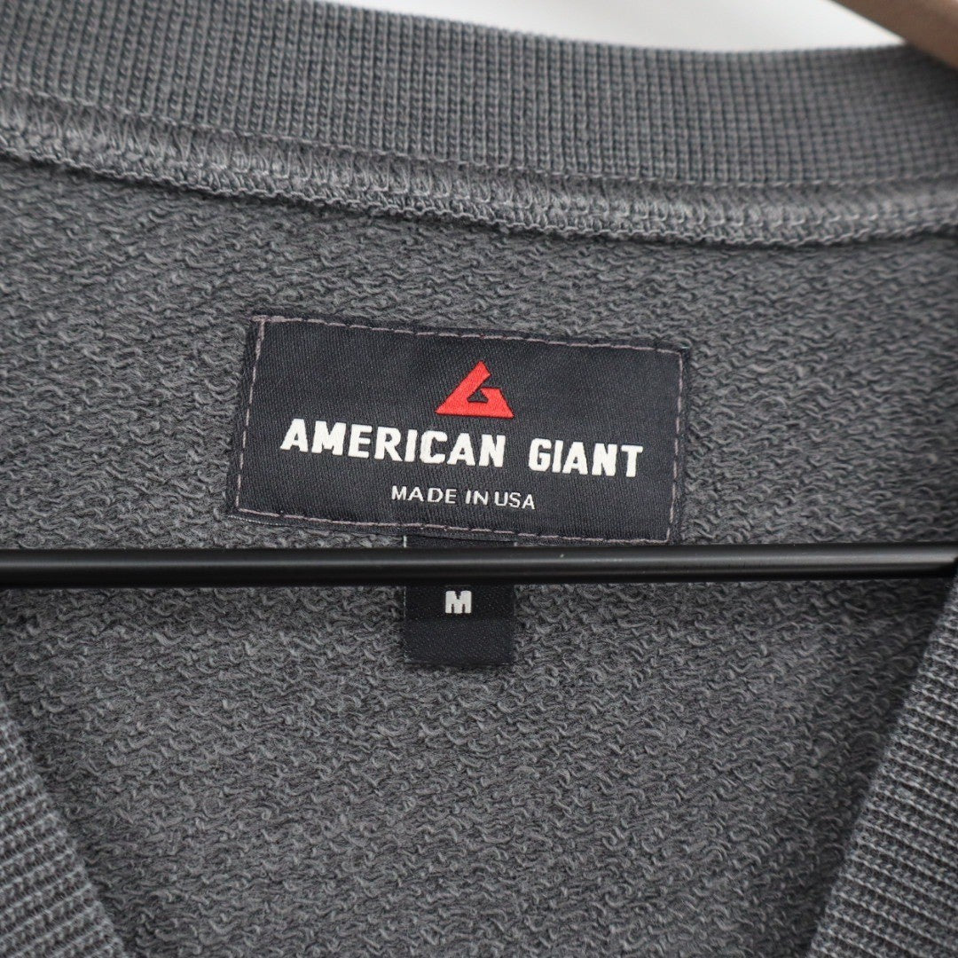 American Giant Crewneck Short Sleeve Sweatshirt Charcoal Gray Size M Made in USA