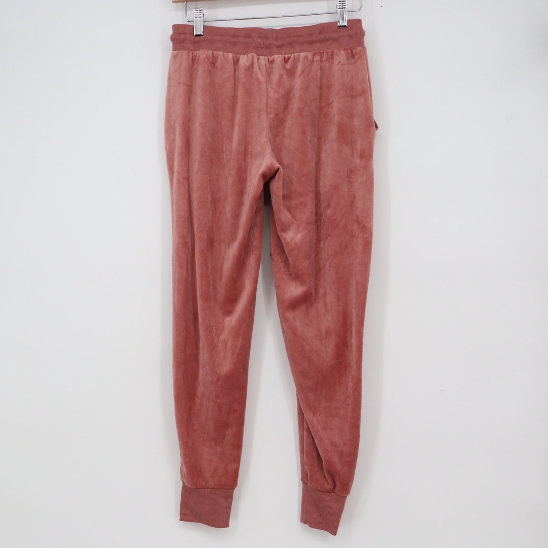 Felina Womens Velour Jogger Pants Dusty Rose Pink Small Athleisure Lounge