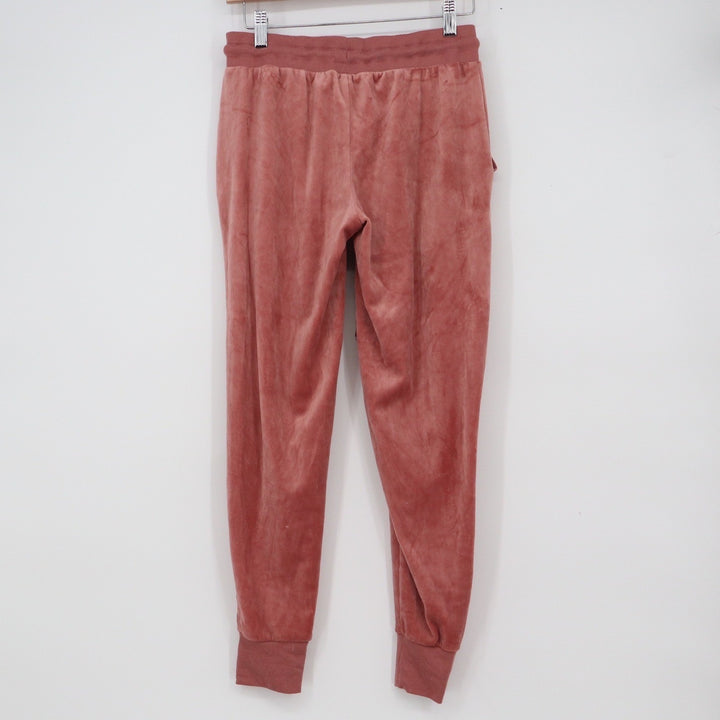 Felina Womens Velour Jogger Pants Dusty Rose Pink Small Athleisure Lounge