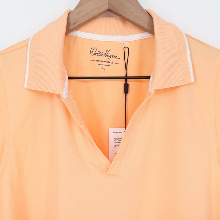 Walter Hagen Womens XL Peach Fuzz P11 Sleeveless Johnny Golf Polo Shirt